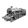 Vintage Steam Engine Train Edible Cake Topper-1/4 Sheet