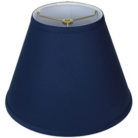 FenchelShades.com 6" Top Diameter x 12" Bottom Diameter x 9" Slant Height Fabric Barrel Lampshade Spider Attachment (Linen Navy Blue)