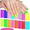 SILPECWEE 16 Sheets Fluorescence Nail Wraps for Women Self Adhesive