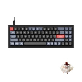 Keychron Q7 Wired Custom Mechanical Keyboard, 70% Layout QMK/VIA Programmable Macro with Hot-swappable Gateron G Pro Brown Switch Double Gasket Compatible with Mac Windows Linux (Black)