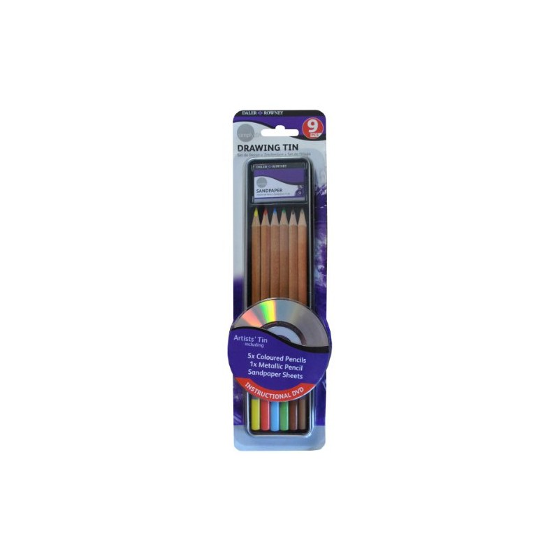 Daler Rowney Simply Pencil Drawing Tin Set (9 Pieces)