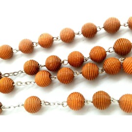LOT OF 5 Italian Light Brown Textured Rosary Beads - Made in Italy Stamped Italy