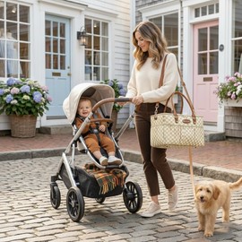 DOKUS & CO Luxe Diaper Caddy Organizer Tote, Extra-Large Collapsible Nursery Storage for Baby Essentials, Portable Car & Travel Hospital Bag, Baby Bottle, Pump & Pet Supplies, Gift for New Moms