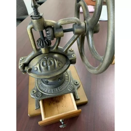 Vintage Large Cast Iron Collection Manual Counter Coffee Grinder
