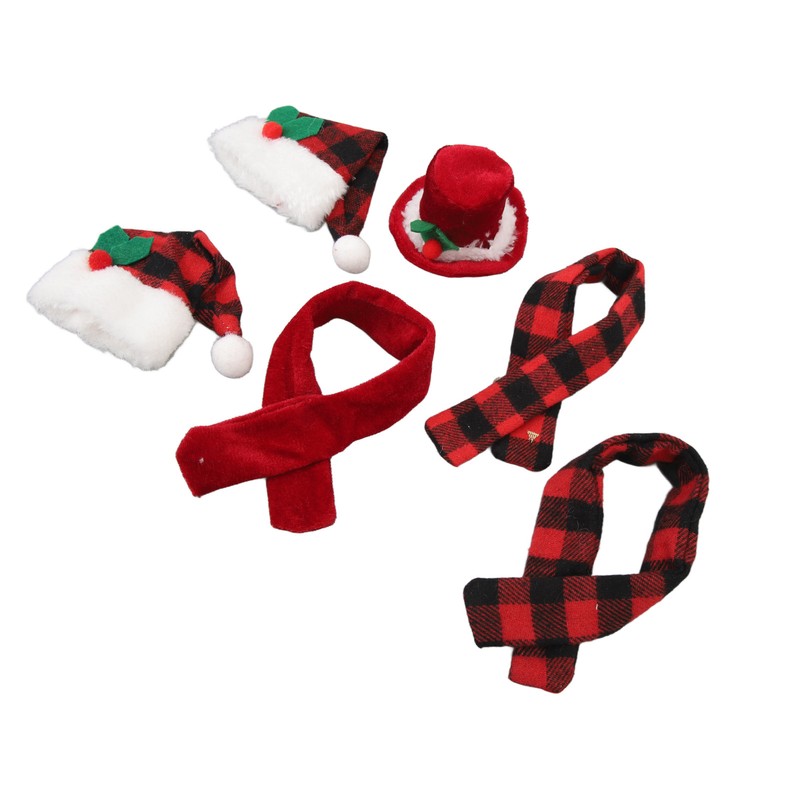 Christmas Wine Bottle Knit Hat Scarf Set Small Nylon Cotton
