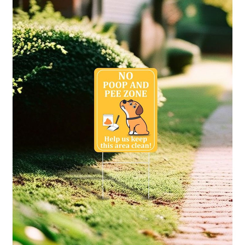 Set of 3 Double Sided 12x8 Inches Plastic Sign "No