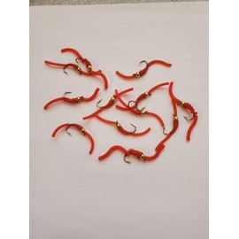 Squirmy Wormy, 12 Fly Fishing Lures with a Tungsten Bead, Ideal for Trout, Bass, Steelhead, Salmon and Other Fresh Water Fish (10)