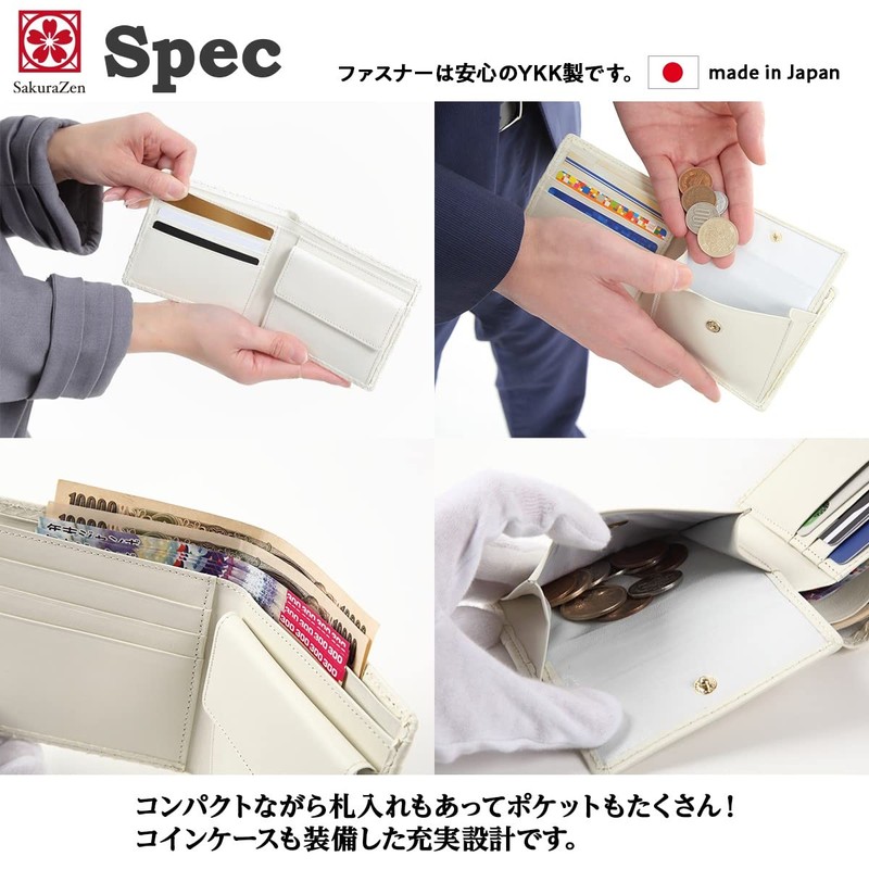 SakuraZen Women's White Snake Wallet, Feng Shui, Good Luck Up,