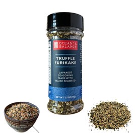 Truffle Furikake Seasoning by Ocean’s Balance – Gourmet Seaweed Rice Topping with Black Truffle & Kelp – Vegan, Low Sodium, Umami Flavor – 71g Jar