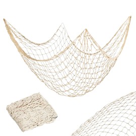 Lyivisk Fishing Net Decorative Costume Mesh Outdoor Natural Coloured Net 100 x 200 cm Maritime Wall Decoration for Wedding Party Photography Stage Carnival Indoor Outdoor