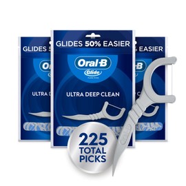 Oral-B Glide Ultra Deep Clean - Púas de hilo dental, elimina alimentos y placa, sabor a menta fresca, 75 púas de hilo dental