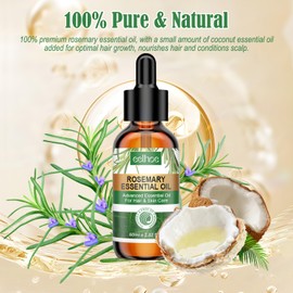 ZOLGINAH Rosmarinöl Haare, 2 Stück Rosemary Oil for Hair 60ml, 100% Natürliches Rosmarinöl, mit Haarmassagebürste, Fördern Sie das Haarwachstum und Reduzieren Sie Haarausfall, für Frauen & Männer