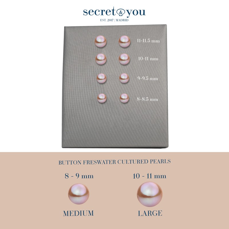 Women's Pearl Earrings Pink Freshwater Cultured Pearls Button Shape Lavender