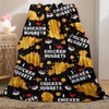 Chicken Nugget Pattern Flannel Blanket 1 Count Soft Comfortable Throw