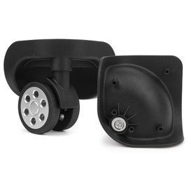 Ech.Apr 1 Pair Luggage Wheels Replacement Mute Suitcase Swivel Replacement Parts Caster Trunk Wheels Luggage Suitcase Trolley, Double-Row Wheels