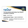 ReclaimDrone.com TRUST - Recreational UAS Safety Test Completion Certificate card