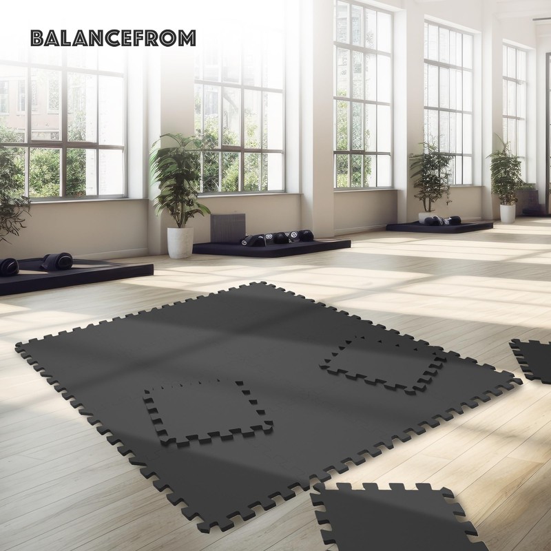 BalanceFrom Puzzle Exercise Mat – 6-Pc Interlocking Foam Tiles –
