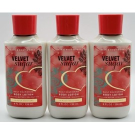 Bath & Body Body Lotion, 24 Hour Moisture, 8 oz / 226 g, 3 Pack (Full Size, VELVET SUGAR)