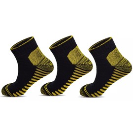 Pack Of 6- Men Work Trainer Summer Socks Ankle Quarter Trainer Athletic Running Thick Heavy Duty Work Socks Low Cut Outdoor Sport Socks -Black Green-Size UK 6-11.