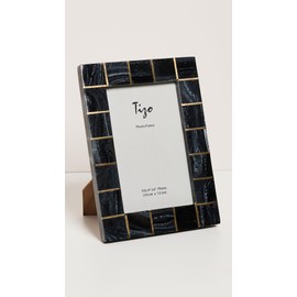 Tizo Design Women's Photo Frame 4x6, Black/Brass, One Size