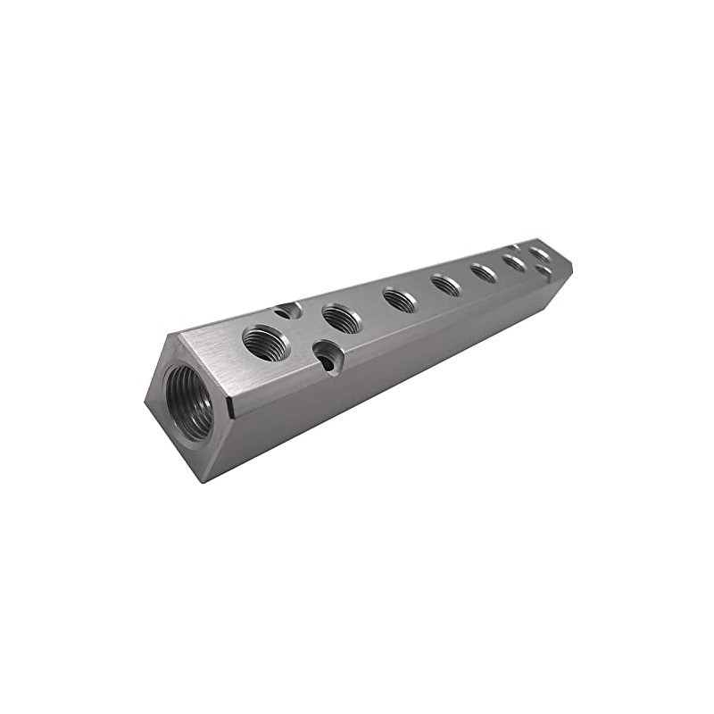 XMHF 7 Way Aluminum Alloy Pneumatic Manifold Air Distribution Block,