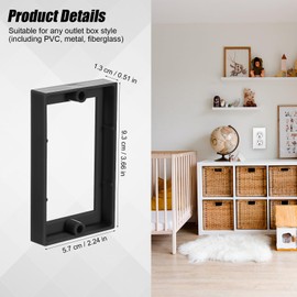 4pcs 1/2 Inch Single Gang Outlet Box Extender, Electrical Outlet Extender Receptacle Extender Outlet Extension Box for Electrical Box and Electrical Outlet Switches (Black)