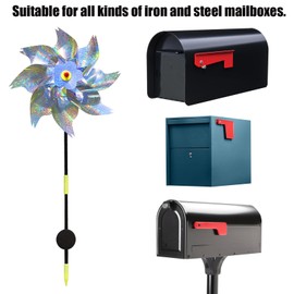 JUJINXIN Bird deterrents for Mailbox,Reflective pinwheels Bird Deterrent,Magnetic Reflective pinwheels,for use with Iron or Steel mailboxes.