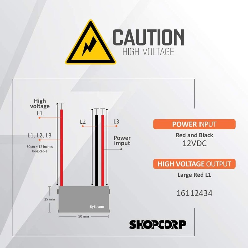 SHOPCORP 12vDC - Variable Density Plasma Negative Ion Generator for