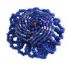 Avalaya 40mm Diameter/Blue Glass Bead Daisy Flower Flex Ring/Size M