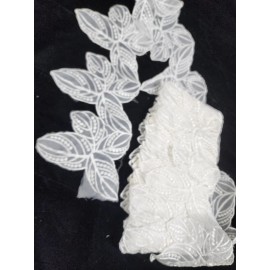 10yds 08671 Bridal Lace 6" Ivory Botanical #0094