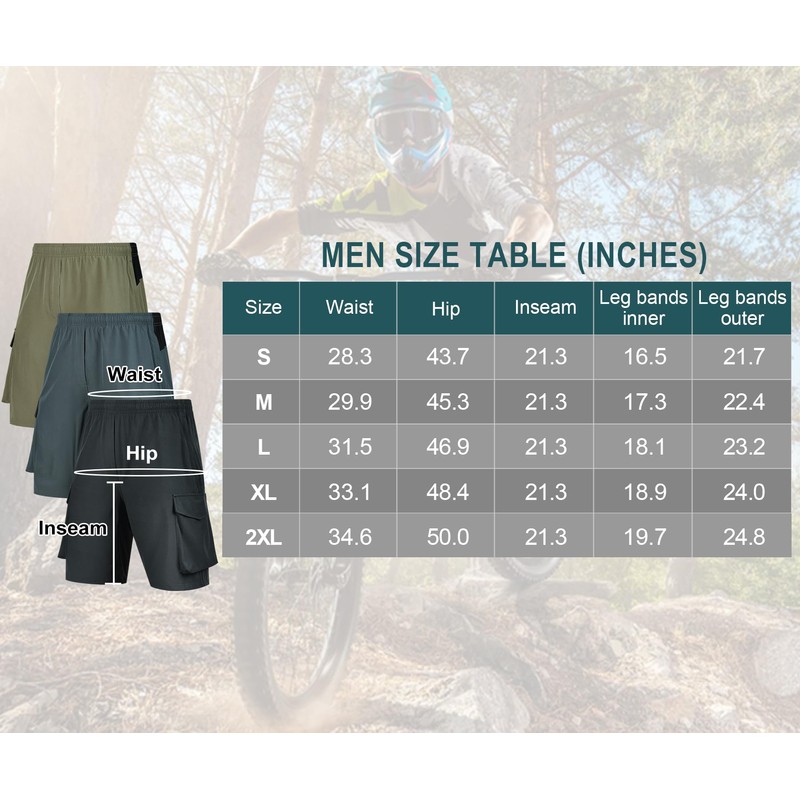 Souke Sports MTB Men's Short 4D Padded Cycling Shorts with