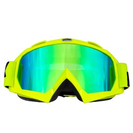 KINGBIKE Motocross Glasses, MTB Goggles Dirt Bike ATV Cross Goggle Safety ATV Tactical Riding Motorcycle Goggles for Men Women Youth Fit Over Glasses UV400 (A-green-revo)