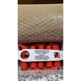 Hart's Hearth & Homestead Propane (LP) Tank/Cylinder Valve Safety Plugs, POL with inside, left hand threads *Made in USA* (10, Red)