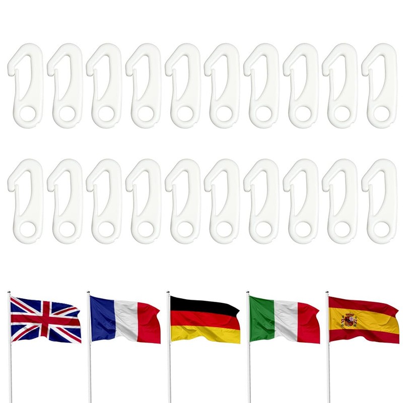 Adiwo 20 PCS Flag Pole Clip, Nylon Flagpole Clamp, Snap