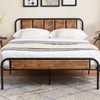 VECELO Queen Size Platform Bed Frame with Wood Headboard &