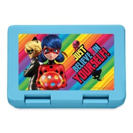 Spreadshirt Miraculous Just Believe in Yourself Ladybug Lunchbox, One Size, Sapphire Blue