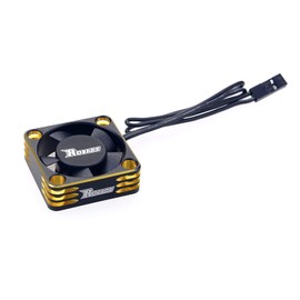 Fasizi Motor Cooling Fan RC Motor Heatsink 28000RPM ESC Cooling Fan for RC Car 1/8 1/10 1/12 Scale 540 550 Brushless Motor (Black + Gold)
