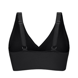 Women Underwire Bikini Top - Push Up Bathing Suit Top Large Bust Swim Top 2025 Swimsuit Top Black XL