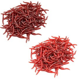 NJCXOLA Pack of 100 Artificial Bait Worms Fish, Fishing Bait Box Set Soft Plastic Worms Artificial Earthworm Artificial Worm Trout Bait Rubber Set for Fishing