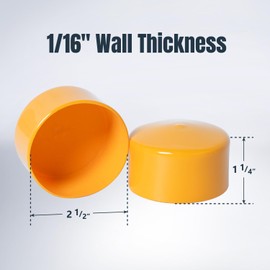 POWERTEC 2-1/2" ID Dust Collection End Cap for 2-1/2" OD Pipes, Plastic Pipe Cover for Woodworking Dust Systems, 2-Pack (70451-P2)