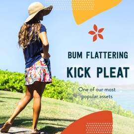 RipSkirt Hawaii Length 1 - Wrap Skirt for Women - Quick Dry Swim Cover-Up with Side Pocket - Lightweight for Beach, Travel and Casual Wear (Wildflower Watercolor, L 12-14)