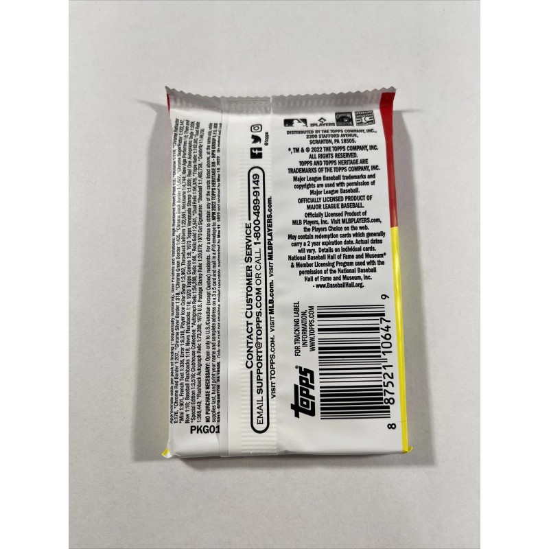 2022 Topps Heritage Baseball Factory Sealed Pack From Box -