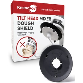 KneadAce Dough Hook Shield For Kitchen Aid - Prevents Your Dough from Climbing Up and Clogging Up Your Mixer – Mess Free Mixer Accessory Compatible With KitchenAid C Shape Dough Hooks (Dark Grey)