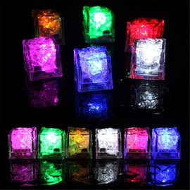 Emivery Waterproof Led Ice Cube, Multi Color Flashing Glow in The Dark LED Light Up Ice Cube for Bar Club Drinking Party Wine Wedding Decoration(12 Pcs)