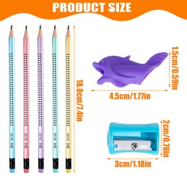 IKOPFLN 12 Pencils with Eraser and Sharpener for Writing, Exams, Drawing and Sketching