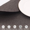 Brown Placemats Set of 4 Round Braided Placemats Plastic Woven