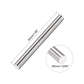 TA-VIGOR 10Pcs 5mm x 50mm Stainless Steel Round Rods, Metal Solid Round Shaft Rods Lathe Bar Stock for DIY Crafts Car Helicopter Airplane Model