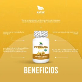 Maca Amarilla Peruana 100 Cápsulas, Energía, Vitalidad y Resistencia Física, Calidad Premium Sabor Natural