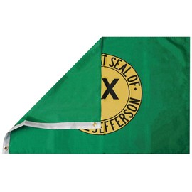 Trade Winds The Great Seal of State of Jefferson Green 100D Premium Quality Heavy Duty Fade Resistant Woven Poly Nylon 2x3 2'x3' Flag Banner Grommets