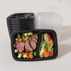 100pc 28 Oz 2-Grid Meal Prep Containers disposable, Plastic Food